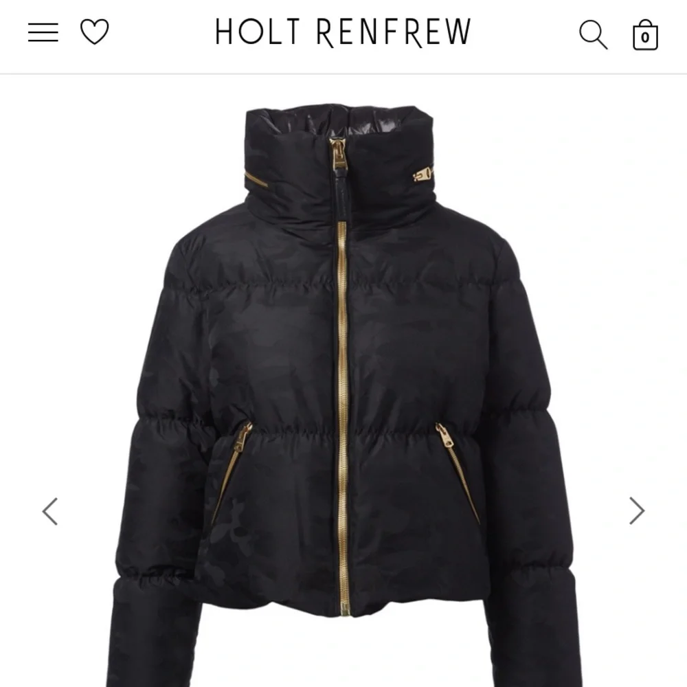Mackage Black Puffer Jacket with Gold Accents - Picture 7 of 8